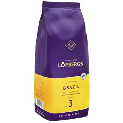 Кава в зернах Lofbergs Brazil 100% Arabica 1 кг Швеція 1291 фото