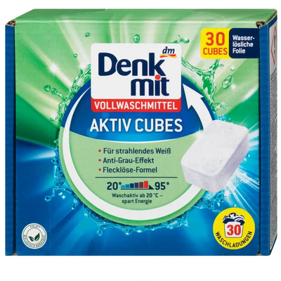 Таблетки для прання білої білизни Denkmit Vollwaschmittel Cubes 30 шт,750g 1391 фото
