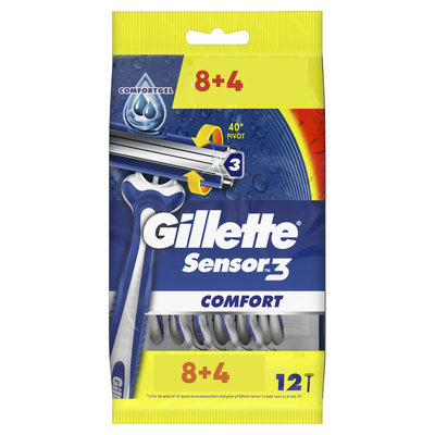 Одноразові бритви для гоління Gillette Sensor 3 Comfort 12шт 140108 фото