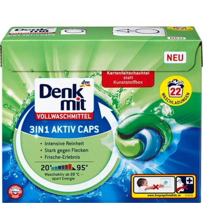 Капсули для прання DenkMit Aktiv 3в1 22 штуки 15001 фото