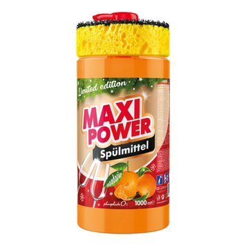Засіб для миття посуду Maxi Power Мандарин, 1 л + губка 199761 фото