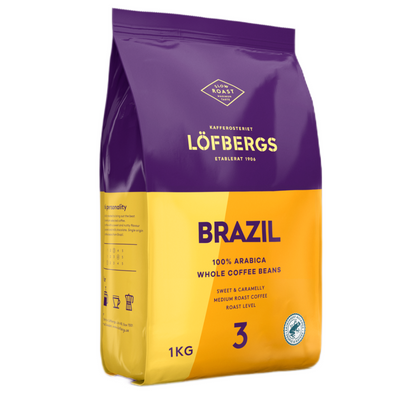 Кава в зернах Lofbergs Brazil 100% Arabica 1 кг Швеція 1291 фото