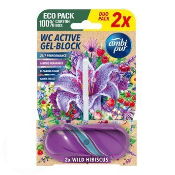 Гелевий підвісний блок для туалету Ambi Pur WC Active Gel-Block Дикий гібіскус, 45 г 199891 фото