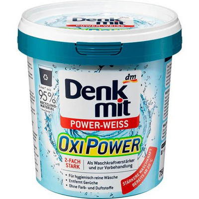 Порошковий плямовивідник з активним киснем для білих речей Denkmit Oxi Power Power-weiss 750 г 15009 фото