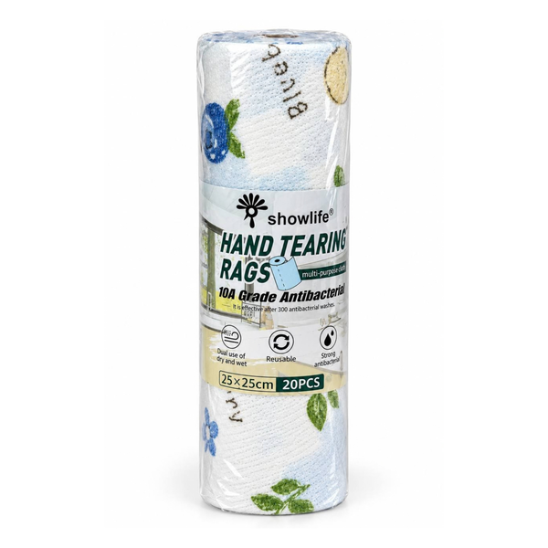 Серветки-мікрофібра в рулоні Showlife Hand Tearing Rags з малюнками 25&times;25см, 20 шт 21193 фото