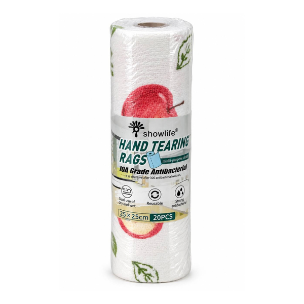 Серветки-мікрофібра в рулоні Showlife Hand Tearing Rags з малюнками 25&times;25см, 20 шт 21193 фото
