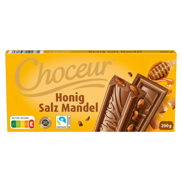 Шоколад молочний Choceur з мигдалем у медові та солі, 200г   19321 фото