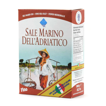 Сіль морська італійська дрібного помолу Sale Marino Dell'Adriatico Fino, 1000 г 19875 фото