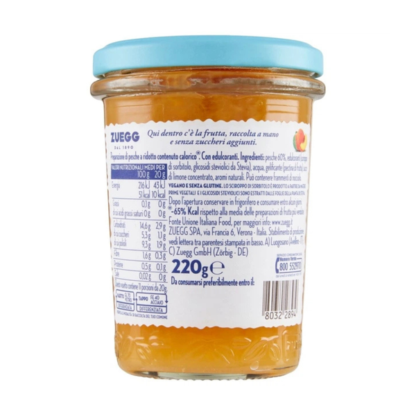 Джем Персиковий без Цукру та Консервантів Zuegg Pesche Zero 220 г 19667 фото