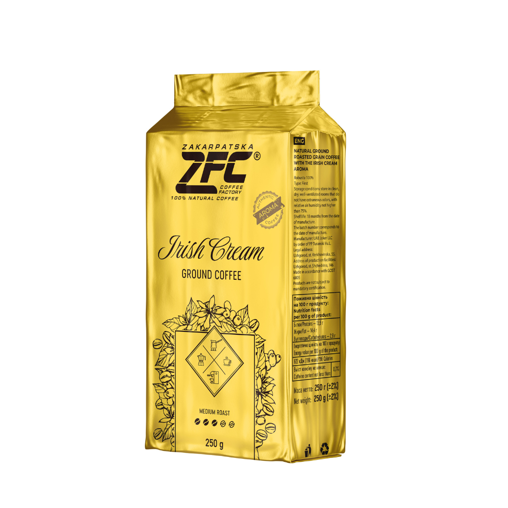 Купити каву мелену ZFC Irish Cream 250 грамів