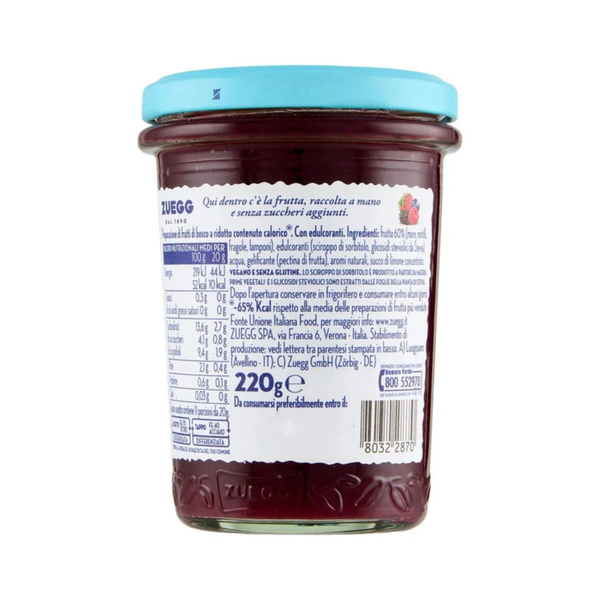 Джем з Лісових ягід без Цукру та Консервантів Zuegg Frutti di Bosсo Zero 220 г 19671 фото