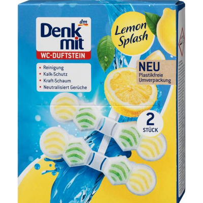 Ароматичний блок для туалету Denkmit Lemon Splash, 2 шт. 96 г 15052 фото