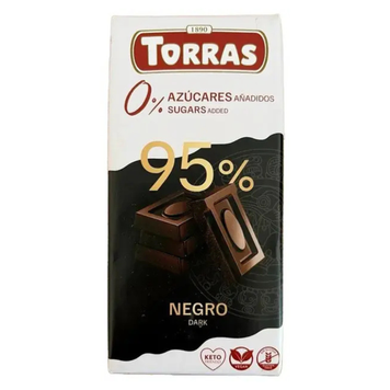 &nbsp;Шоколад чорний Torras 95 % без цукру, 75 г 19826 фото