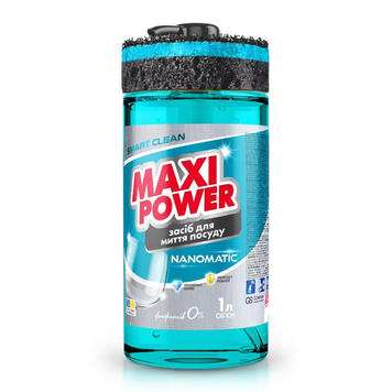 Засіб для миття посуду Maxi Power Nanomatic, 1 л + губка 19958 фото
