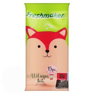 Серветки вологі дитячі Freshmaker "Єнот", 15 шт 199897 фото