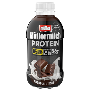 Молочний коктейль M&uuml;llermilch Protein Chocolate Taste (зі смаком шоколаду), 400 г 19859 фото